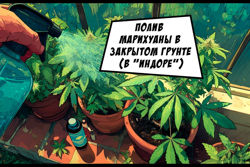 Полив конопли в закрытом грунте